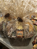 Gourmet Snack Gift Basket with local salsa, tortilla chips, crackers and chutney, fudge, cookies and more. 