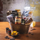 Gourmet Snack Gift Basket with local salsa, tortilla chips, cracker and chutney, fudge, cookies and more. 