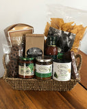 Great selection of guy foods with Fairtrade coffee, zesty red pepper relish, chocolate pretzels, tortilla chips and more. 