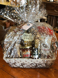 Gourmet Snack Gift Basket with local salsa, tortilla chips, cracker and chutney, fudge, cookies and more. 