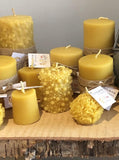 Locally made beeswax candles.