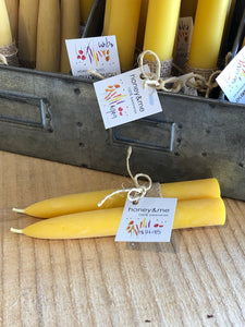 Locally made beeswax candles.